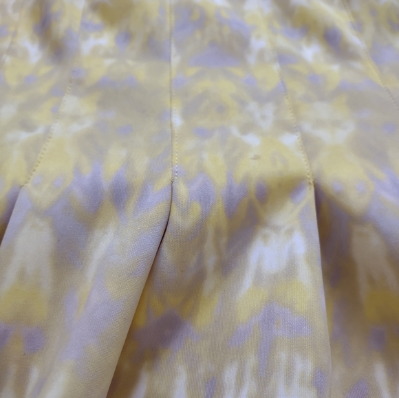 Calvin Klein halter yellow Printed fit & flare cocktail dress With Pockets - Picture 7 of 9